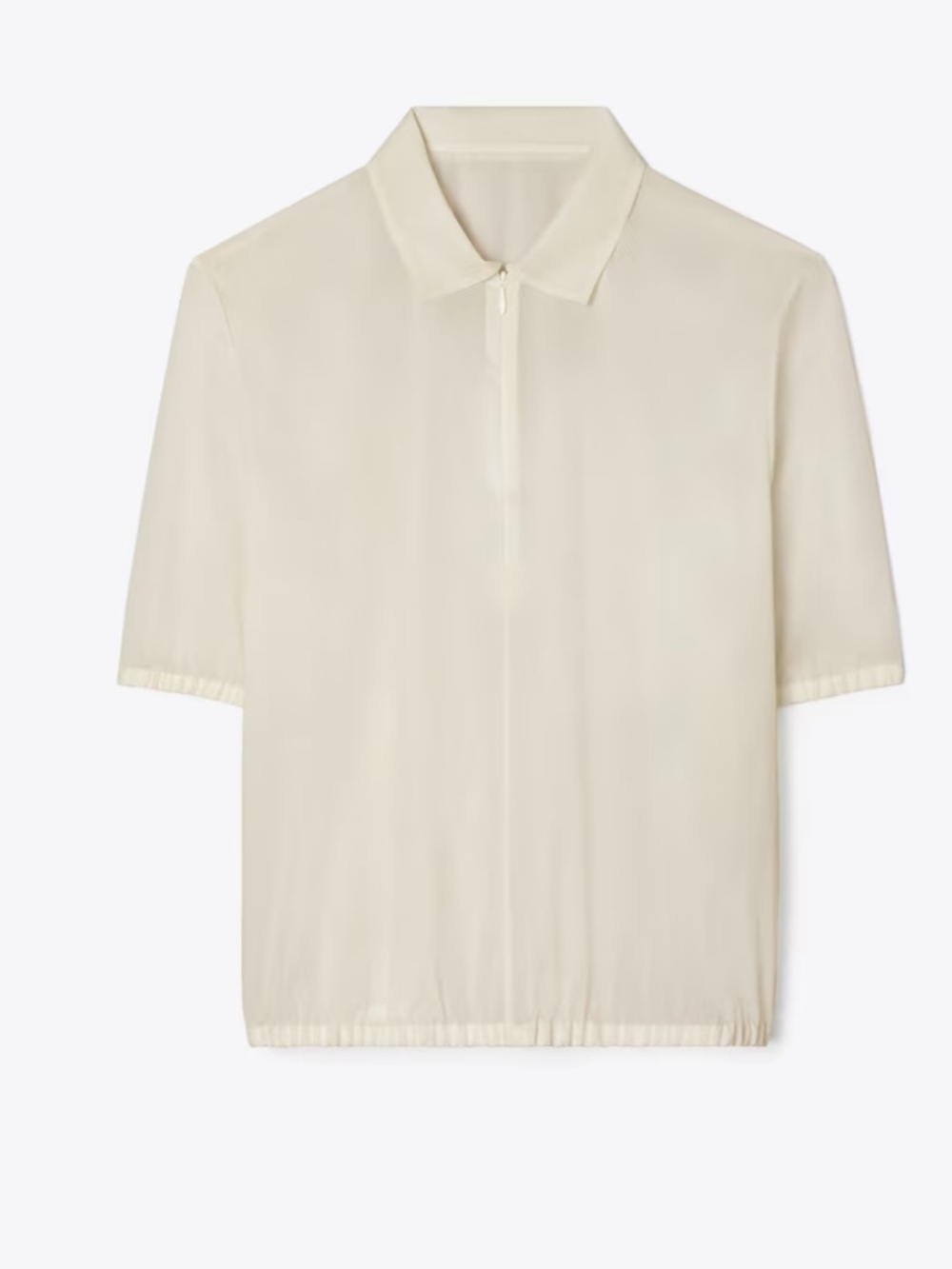 Tory Burch Women's Short-Sleeve Zip Polo - Cream